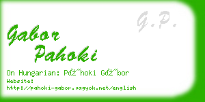 gabor pahoki business card